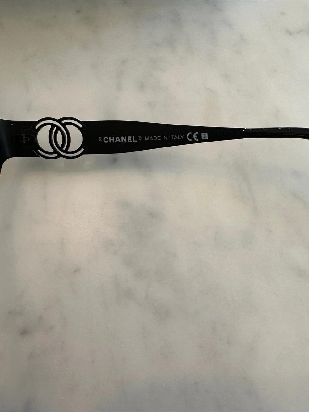 Vintage CHANEL Black Rectangular Metal Eyeglasses w/case